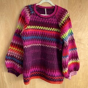 Free People Multi-color Medium Sweater
